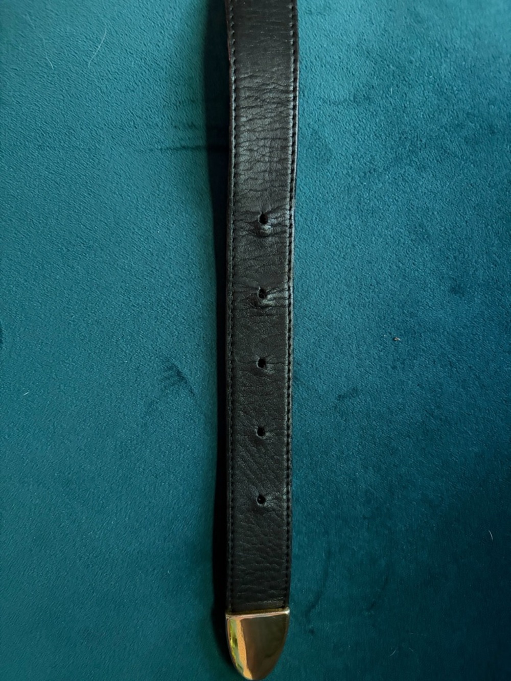 Moschino Black Leather Belt with Gold Logo Letters - Picture 4 of 5